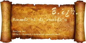 Baumöhl Ézsaiás névjegykártya